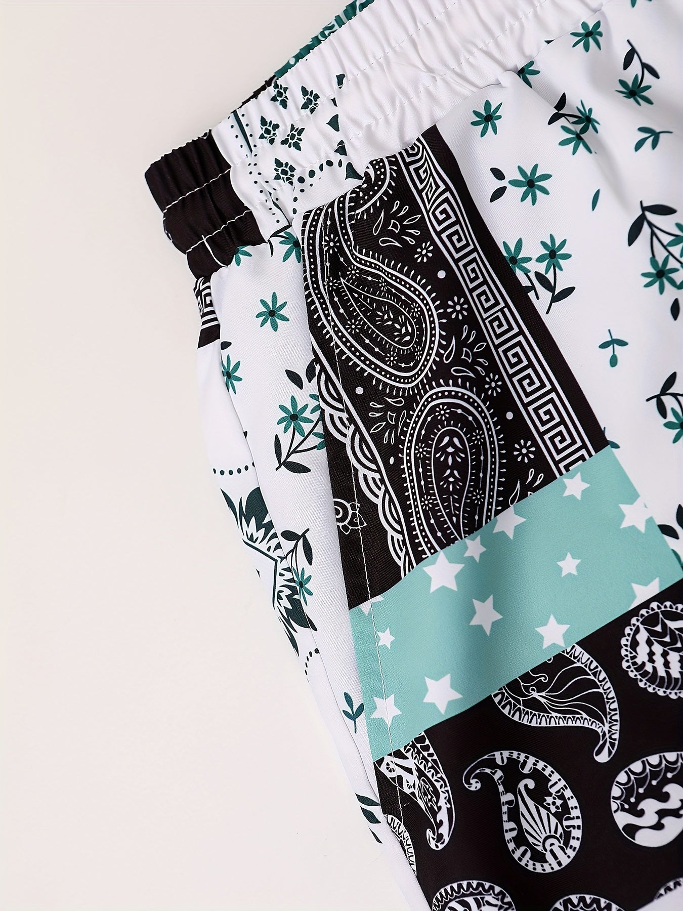 Color Block Bandana Print, Men&