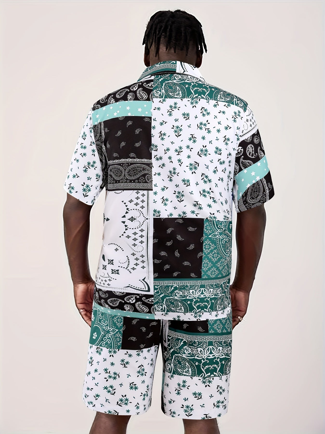 Color Block Bandana Print, Men&