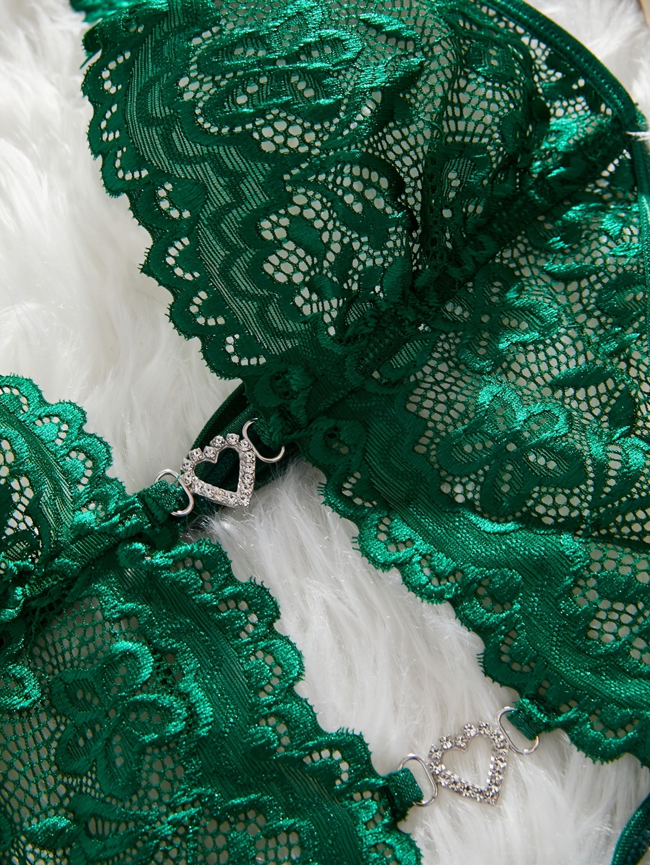 Sultry Heart Cut Out Lace Teddy Bodysuit - Plunging Neckline, Halter Neck Design, Adjustable Lace Up Back, Sexy Contrast Lace Details, Women&