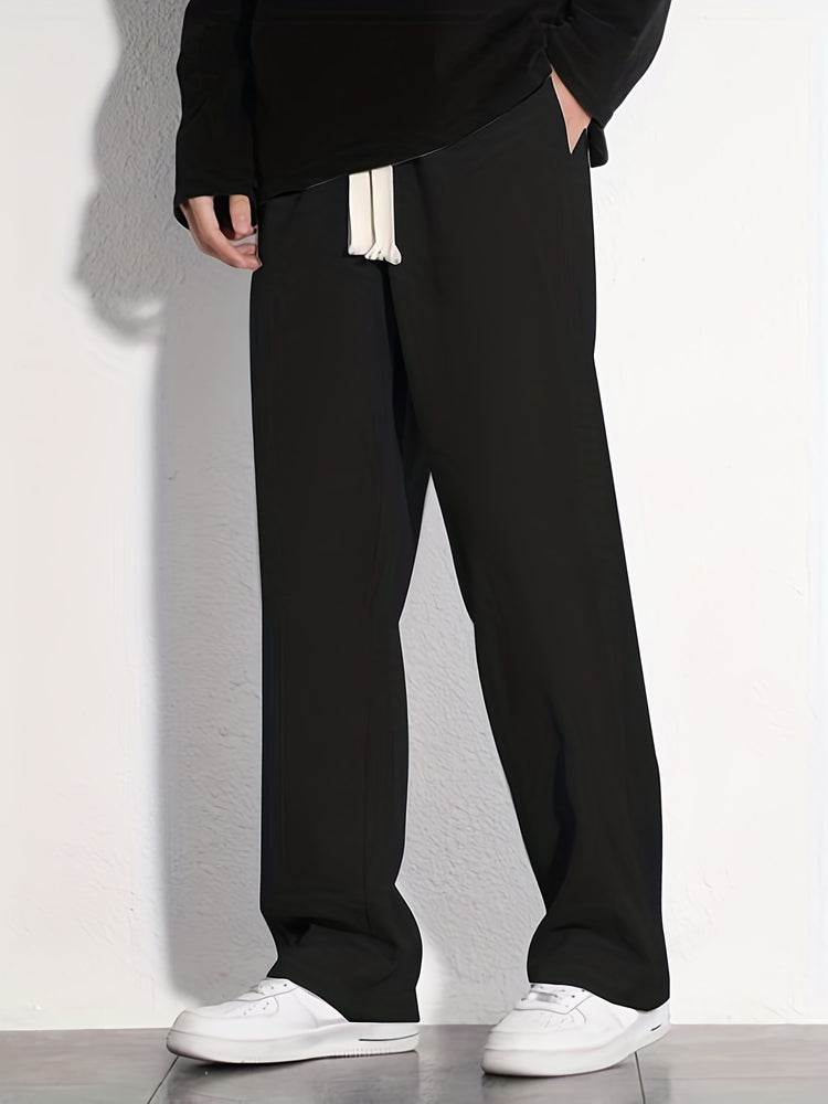 Classic Design Casual Cotton Loose Fit Drawstring Pants, Men&