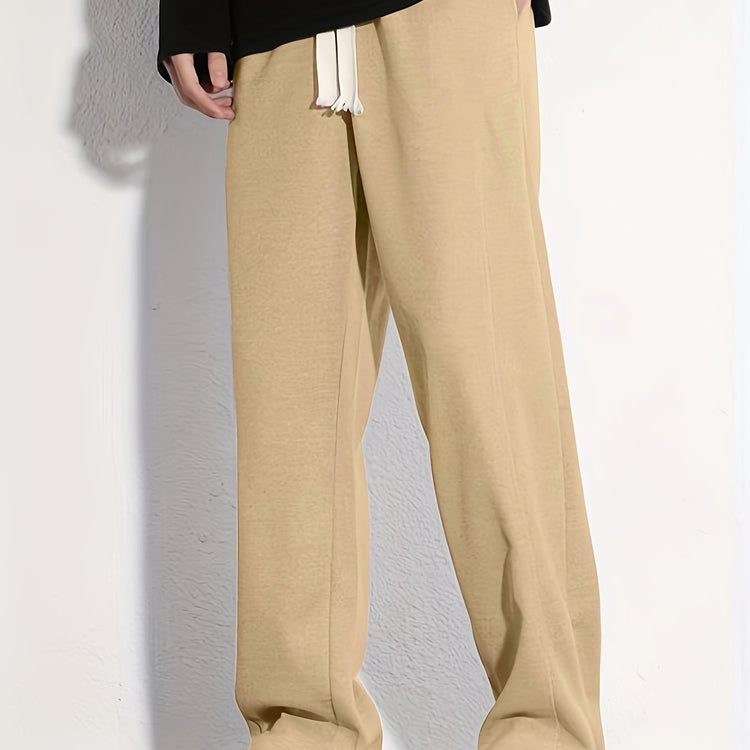 Classic Design Casual Cotton Loose Fit Drawstring Pants, Men&