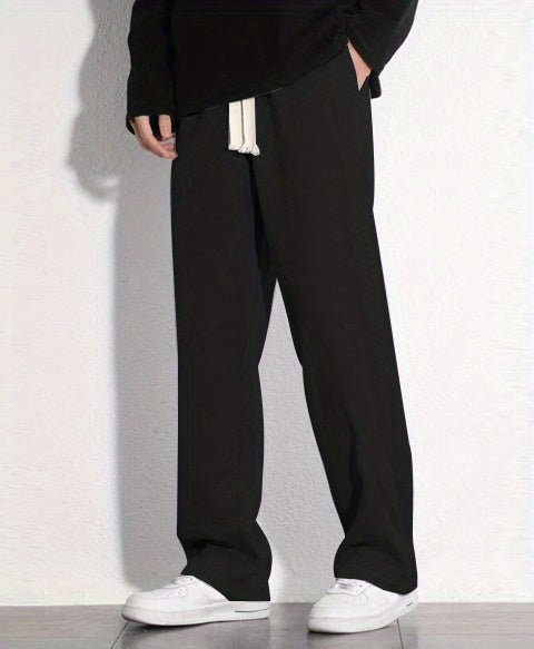Classic Design Casual Cotton Loose Fit Drawstring Pants, Men&
