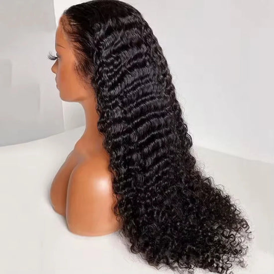 42 40 30Inch 300 Density 13x6 Hd Lace Frontal Wig Water Deep Wave Human Hair Wigs 100% Lace Curly Wigs For Black Women - Lena & Miles Exquisite Boutique LLC.
