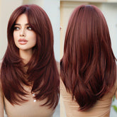 Long Wavy Dark Green Wig For Women Daily Use Natural Synthetic Miidle Part Wigs Layered Heat Resistant Music Festival - Lena & Miles Exquisite Boutique LLC.