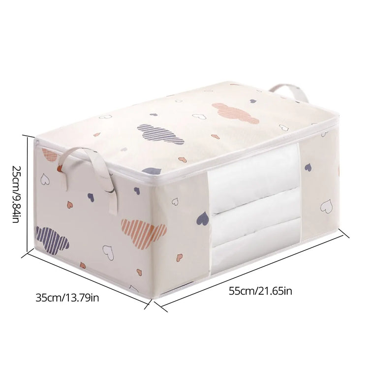 Large Capacity Clothes Storage Bag Organizer With Reinforced Handle Suitable For Blankets Bedding Foldable With Sturdy Zipper - Lena & Miles Exquisite Boutique LLC.