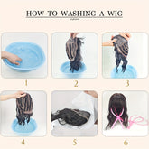 Long Ombre Brown Blonde Wavy Wigs With Curtain Bangs For Women Synthetic Curly Wig Heat Resistant Fiber Wigs For Daily Cosplay - Lena & Miles Exquisite Boutique LLC.