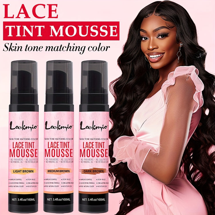 3.4OZ Lace Tint Mousse Spray For Wigs, Waterproof And Sweatproof Fast Drying Melting Mousse, Does Not Hurt The Hair, No Harmful Chemica - Lena & Miles Exquisite Boutique LLC.