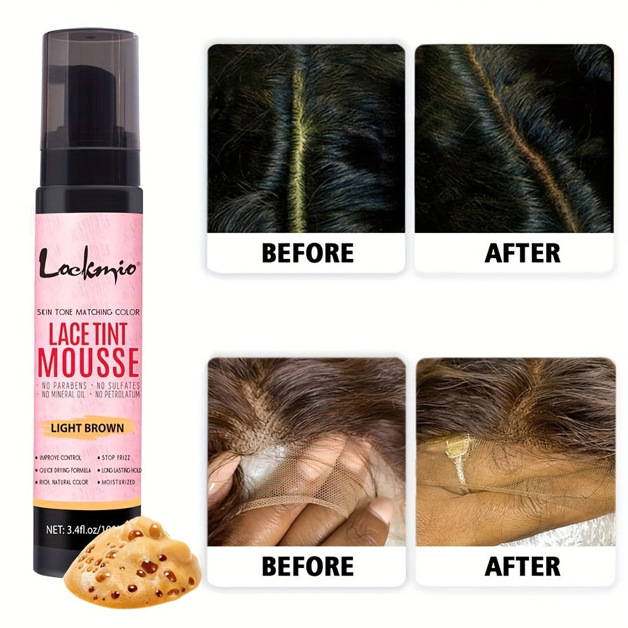 3.4OZ Lace Tint Mousse Spray For Wigs, Waterproof And Sweatproof Fast Drying Melting Mousse, Does Not Hurt The Hair, No Harmful Chemica - Lena & Miles Exquisite Boutique LLC.