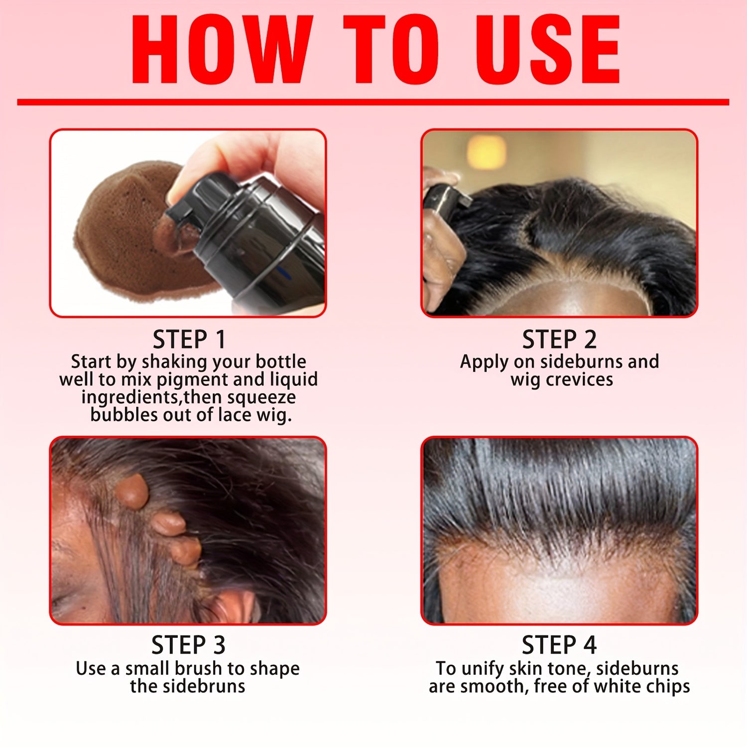 3.4OZ Lace Tint Mousse Spray For Wigs, Waterproof And Sweatproof Fast Drying Melting Mousse, Does Not Hurt The Hair, No Harmful Chemica - Lena & Miles Exquisite Boutique LLC.