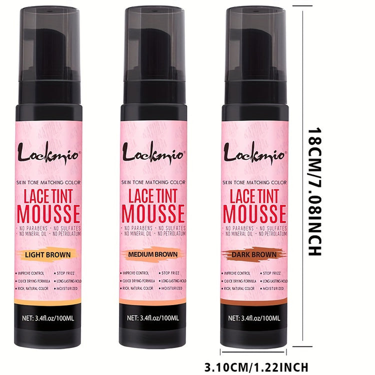 3.4OZ Lace Tint Mousse Spray For Wigs, Waterproof And Sweatproof Fast Drying Melting Mousse, Does Not Hurt The Hair, No Harmful Chemica - Lena & Miles Exquisite Boutique LLC.