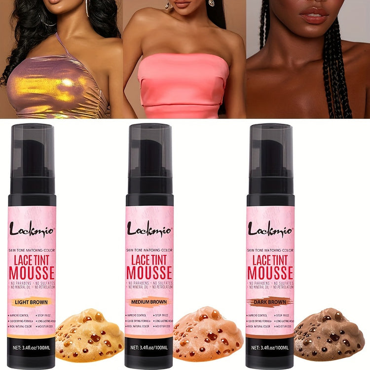3.4OZ Lace Tint Mousse Spray For Wigs, Waterproof And Sweatproof Fast Drying Melting Mousse, Does Not Hurt The Hair, No Harmful Chemica - Lena & Miles Exquisite Boutique LLC.