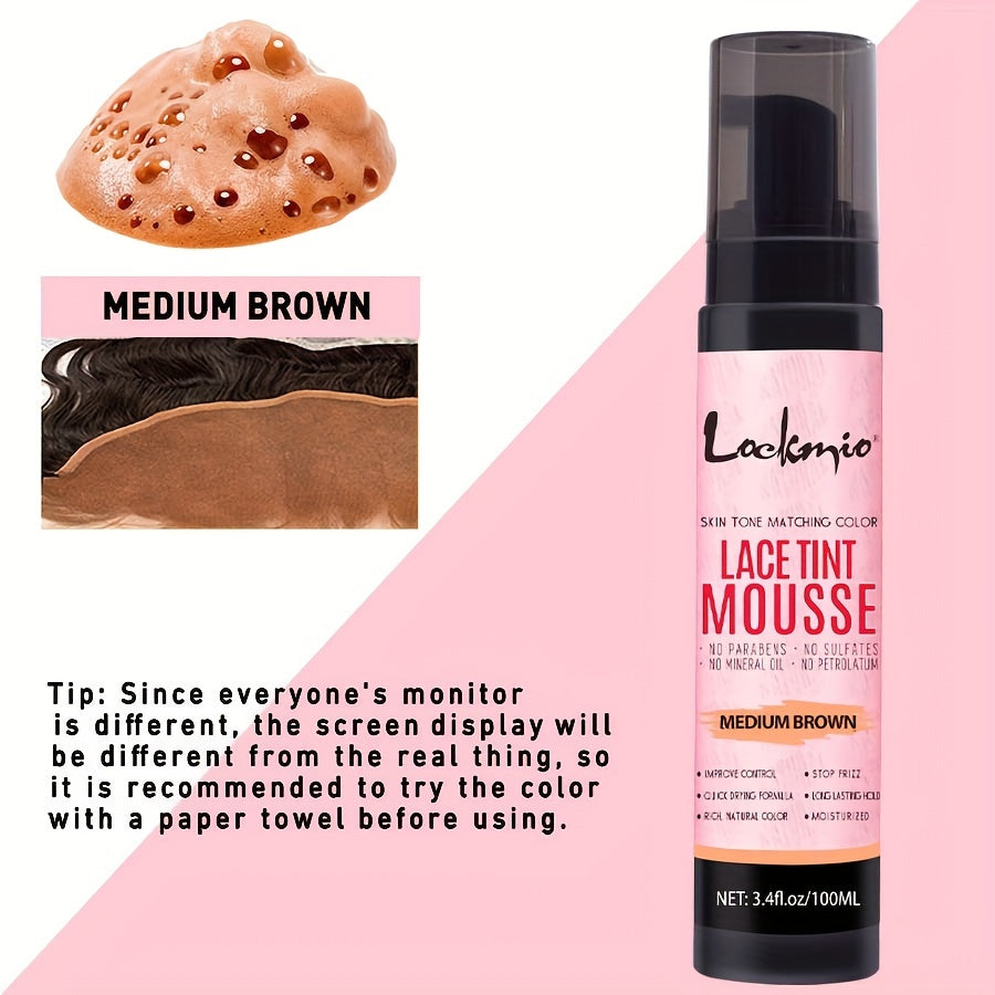 3.4OZ Lace Tint Mousse Spray For Wigs, Waterproof And Sweatproof Fast Drying Melting Mousse, Does Not Hurt The Hair, No Harmful Chemica - Lena & Miles Exquisite Boutique LLC.