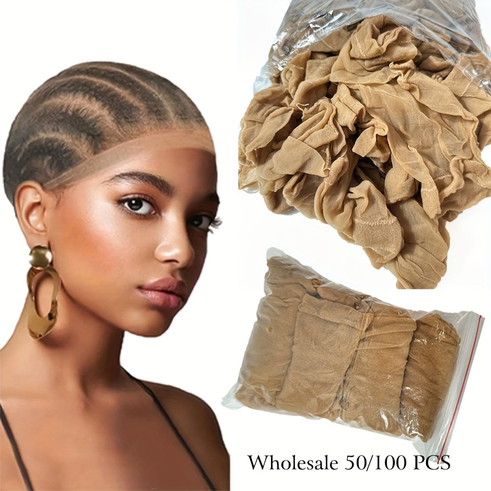 50-100pcs Ultra Thin Sheer Wig Caps - Hd Stocking Cap with Stretchy Nylon Mesh for Weave, Breathable, Invisible, and Comfortable Hair Net - Perfect for Hair Extensions and Wigs - Lena & Miles Exquisite Boutique LLC.