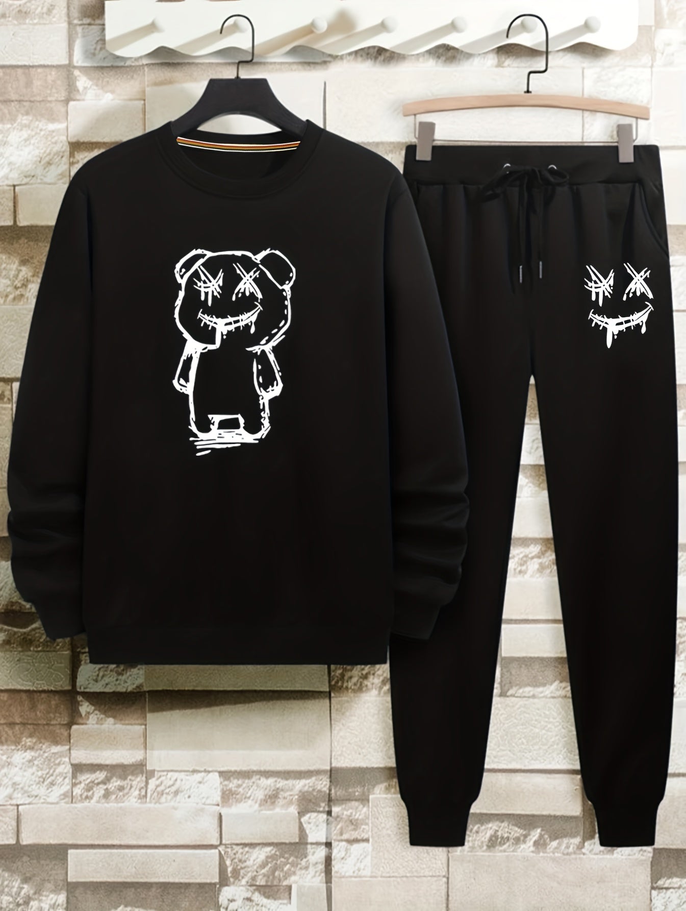Cartoon Bear Print, Men&