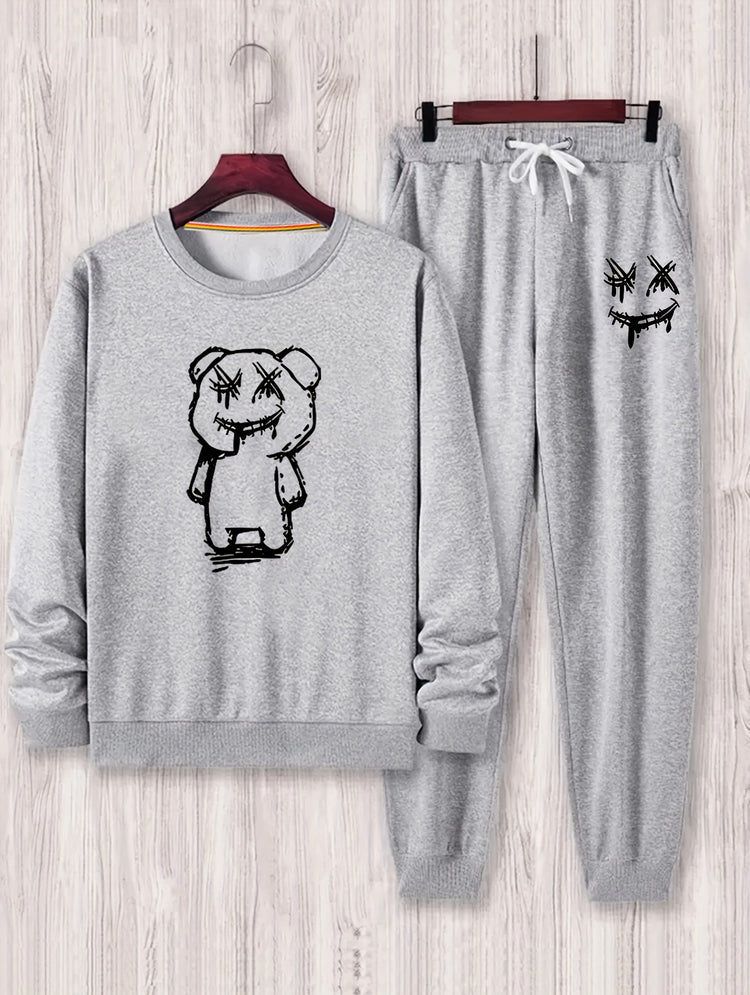 Cartoon Bear Print, Men&