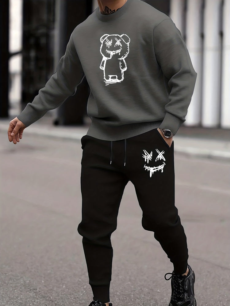 Cartoon Bear Print, Men&