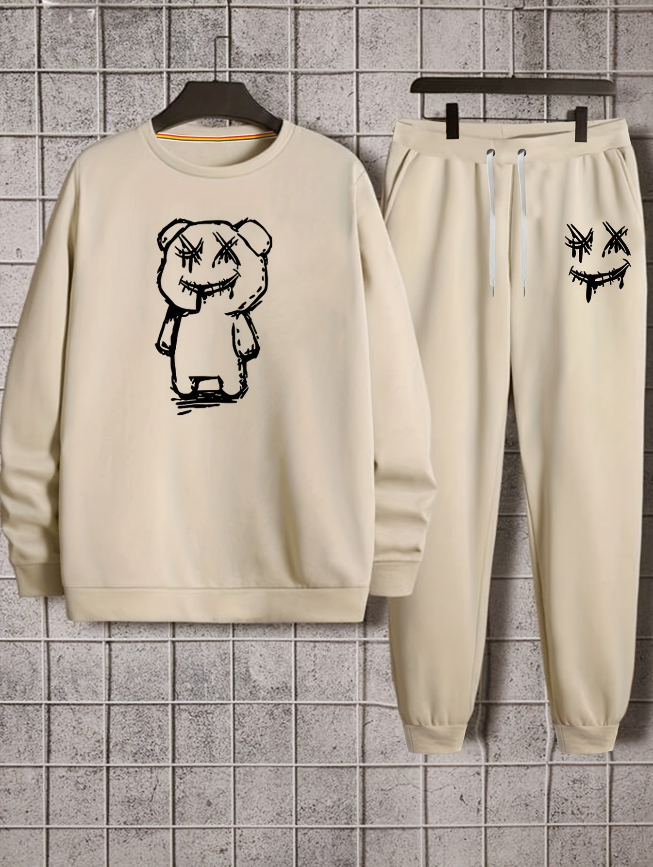 Cartoon Bear Print, Men&