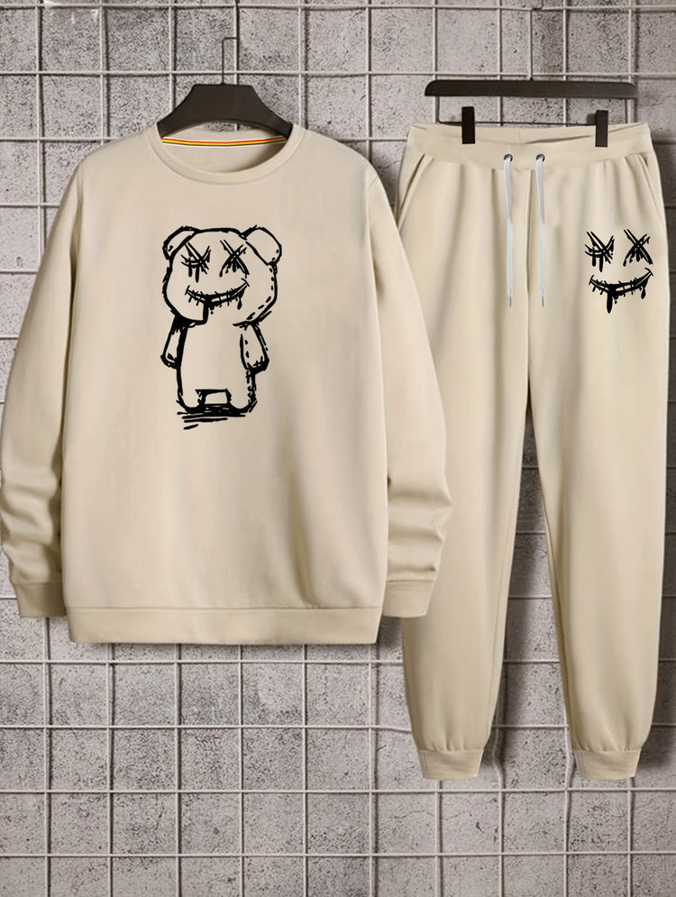 Cartoon Bear Print, Men&