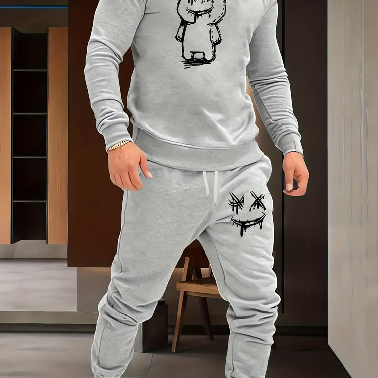 Cartoon Bear Print, Men&