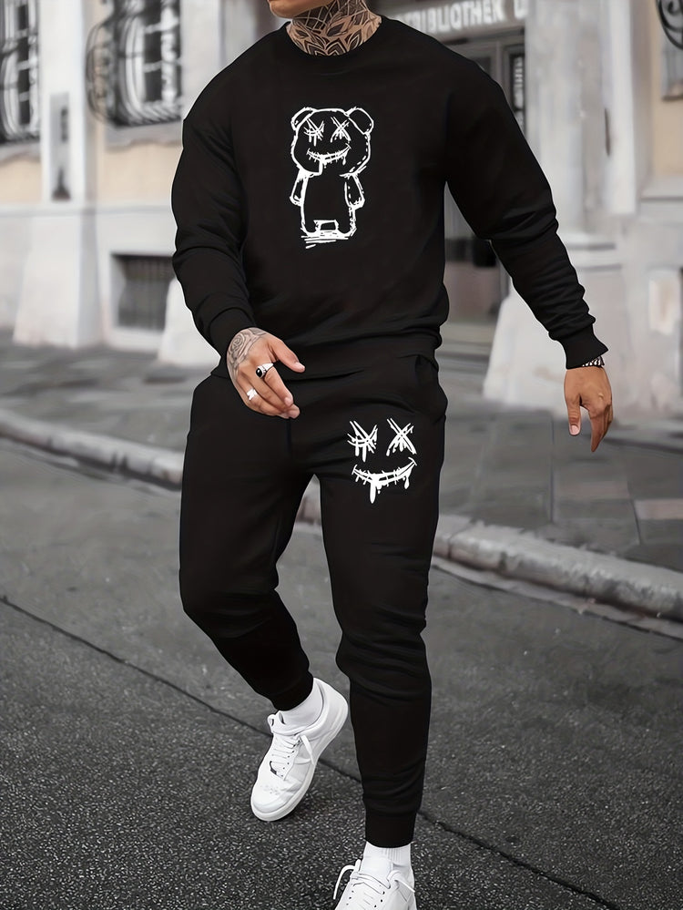 Cartoon Bear Print, Men&