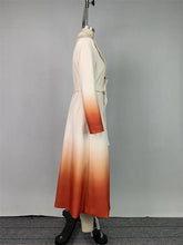 UOOZEE Fashion Gradient Color Warm Woolen Coats For Women 2025 New Long Sleeves Tied Waist Notched Collar Elegant Outerwears - Lena & Miles Exquisite Boutique LLC.