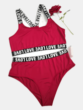 Plus Size Two-Piece Lingerie Set - Flattering Letter Tape Halter Neck, Medium Stretch Bra & Panty - Designed for Curvy Women, Comfortable & Stylish - Lena & Miles Exquisite Boutique LLC.