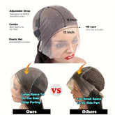 Highlight Ombre 13x6 HD Transparent Lace Frontal Wigs Human Hair Pre Plucked 180% Density 