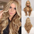 Highlight Blonde Long Body Wave Hair Wigs For Women 26 Inch Long Curly Wavy Hair Wigs Natural Looking Synthetic Fiber Hair Wigs - Lena & Miles Exquisite Boutique LLC.