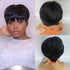 Synthetic New Products Highlight Wine Red Mixed Black Straight Bob Pixie Cut New Fashion Style Wigs For Women, Heat Resistant Fiber 6inch 150% Density - Lena & Miles Exquisite Boutique LLC.