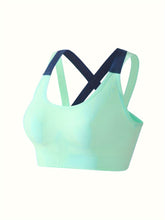 3pcs Criss Cross Back Sports Bras, Comfy & Breathable Colorblock Running Workout Bra, Women&