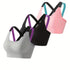 3pcs Criss Cross Back Sports Bras, Comfy & Breathable Colorblock Running Workout Bra, Women&