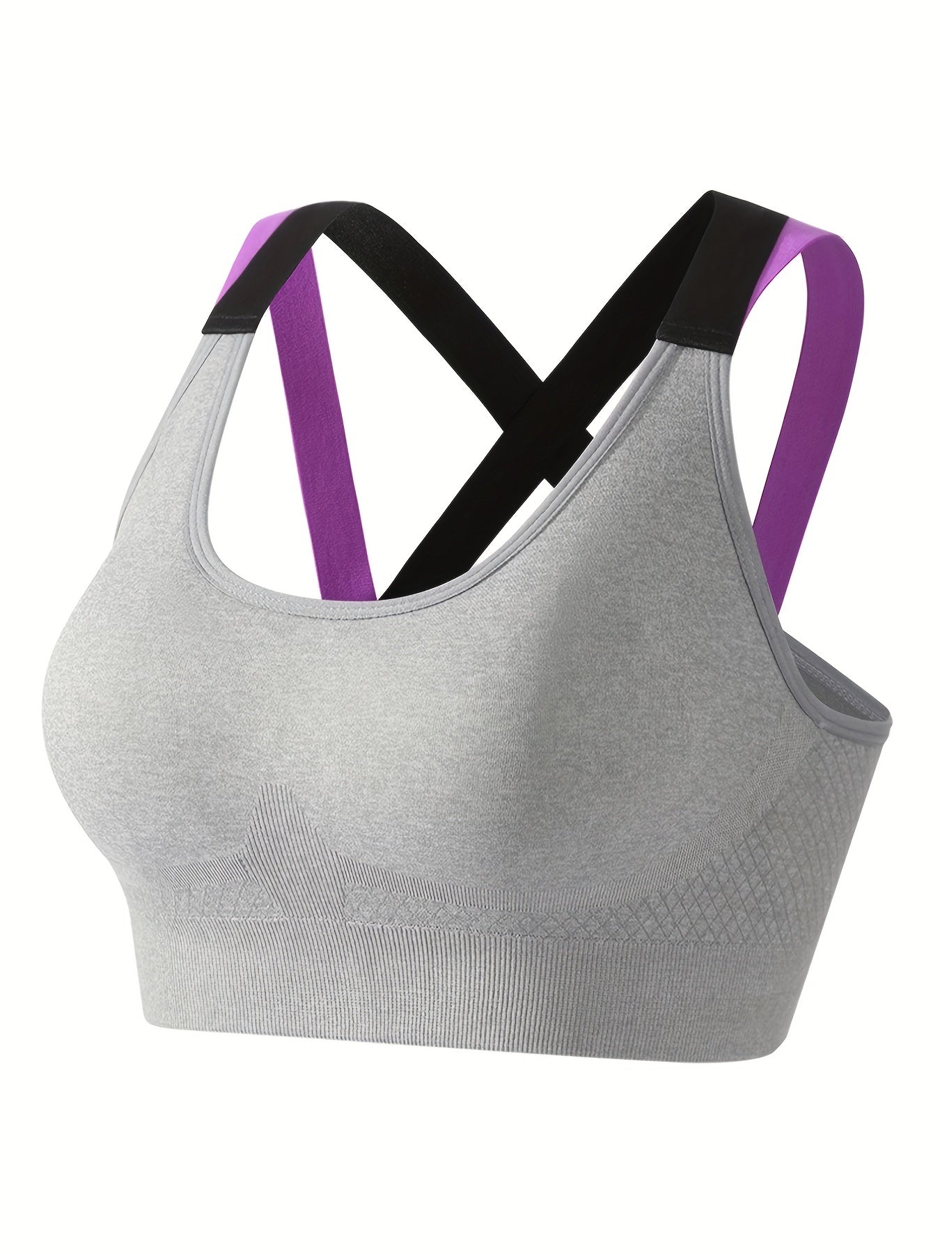 3pcs Criss Cross Back Sports Bras, Comfy & Breathable Colorblock Running Workout Bra, Women&