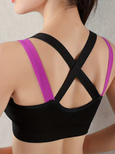 3pcs Criss Cross Back Sports Bras, Comfy & Breathable Colorblock Running Workout Bra, Women&