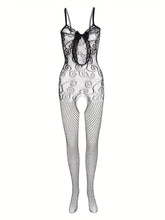 4-Pack Seductive Fishnet Bodystocking with Intricate Jacquard & Alluring Open Crotch - Womens Intimate Lingerie Set - Lena & Miles Exquisite Boutique LLC.