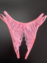 1/6 pcs Exquisite Floral Lace Mesh Thongs - Hollow Out Open Crotch Design, Breathable, Comfortable, Sexy Women&