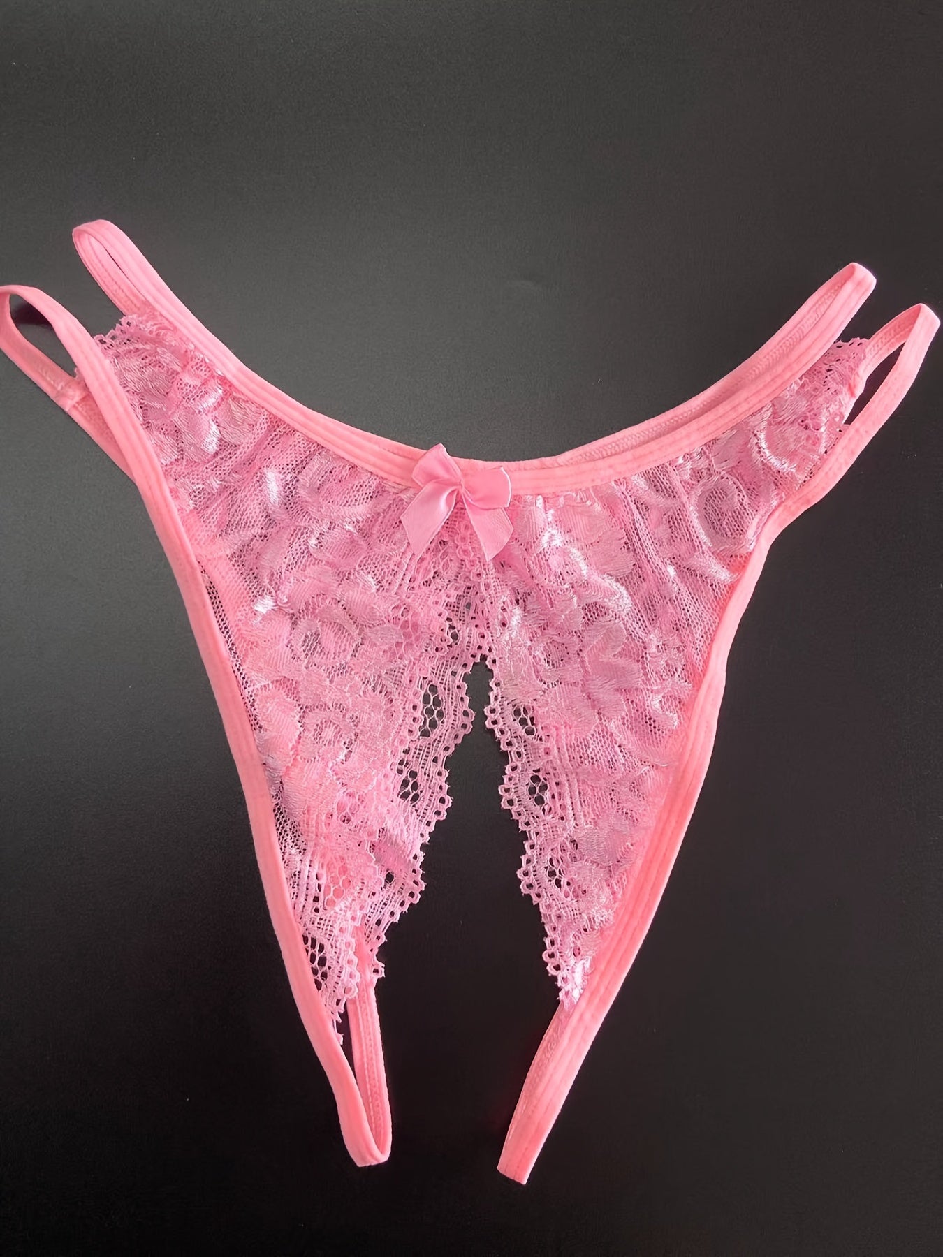 1/6 pcs Exquisite Floral Lace Mesh Thongs - Hollow Out Open Crotch Design, Breathable, Comfortable, Sexy Women's Lingerie & Underwear for Romantic Nights - Soft, Stretchy, and Delicate Fabric - Lena & Miles Exquisite Boutique LLC.