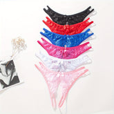 1/6 pcs Exquisite Floral Lace Mesh Thongs - Hollow Out Open Crotch Design, Breathable, Comfortable, Sexy Women&