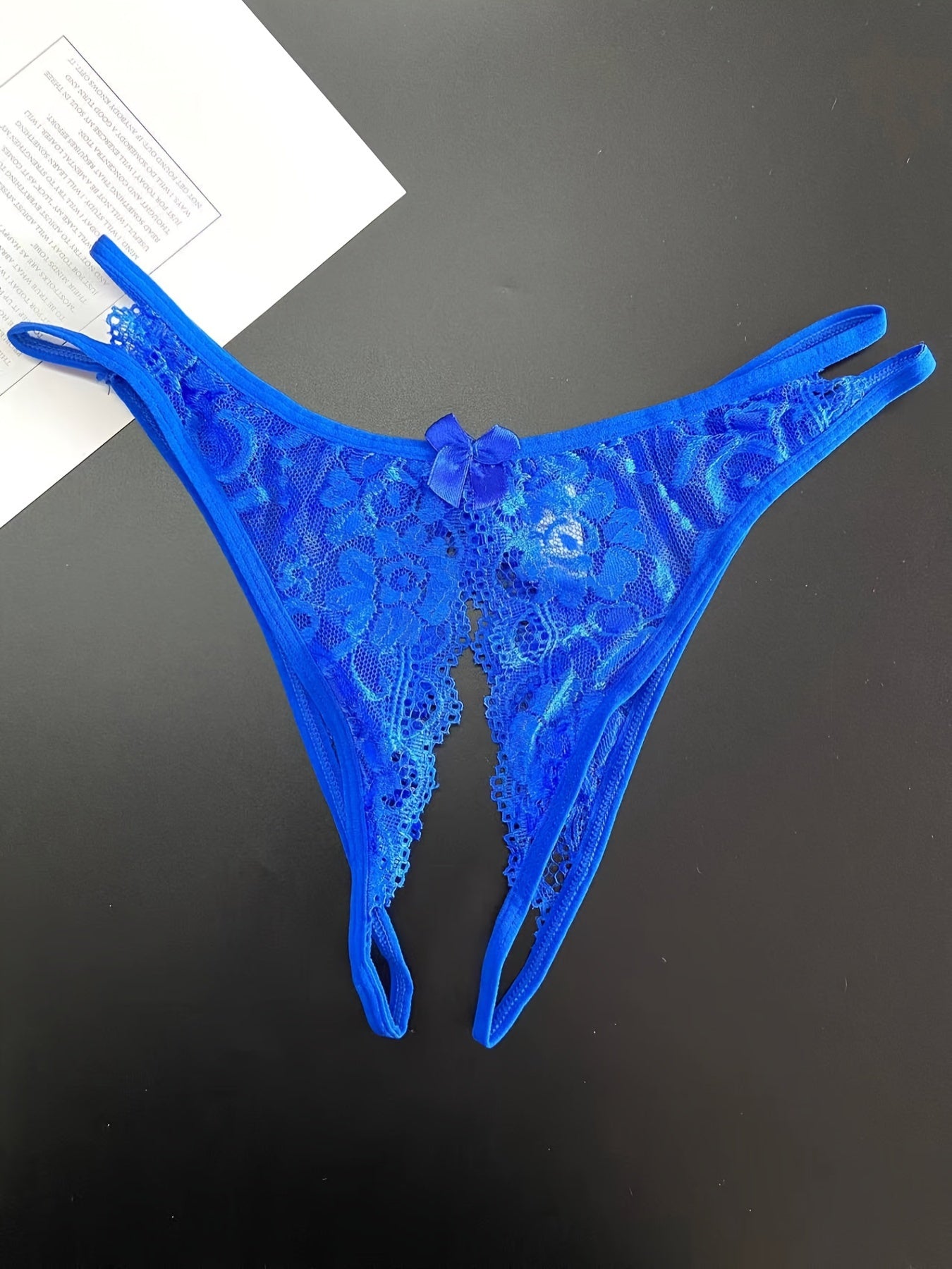 1/6 pcs Exquisite Floral Lace Mesh Thongs - Hollow Out Open Crotch Design, Breathable, Comfortable, Sexy Women's Lingerie & Underwear for Romantic Nights - Soft, Stretchy, and Delicate Fabric - Lena & Miles Exquisite Boutique LLC.