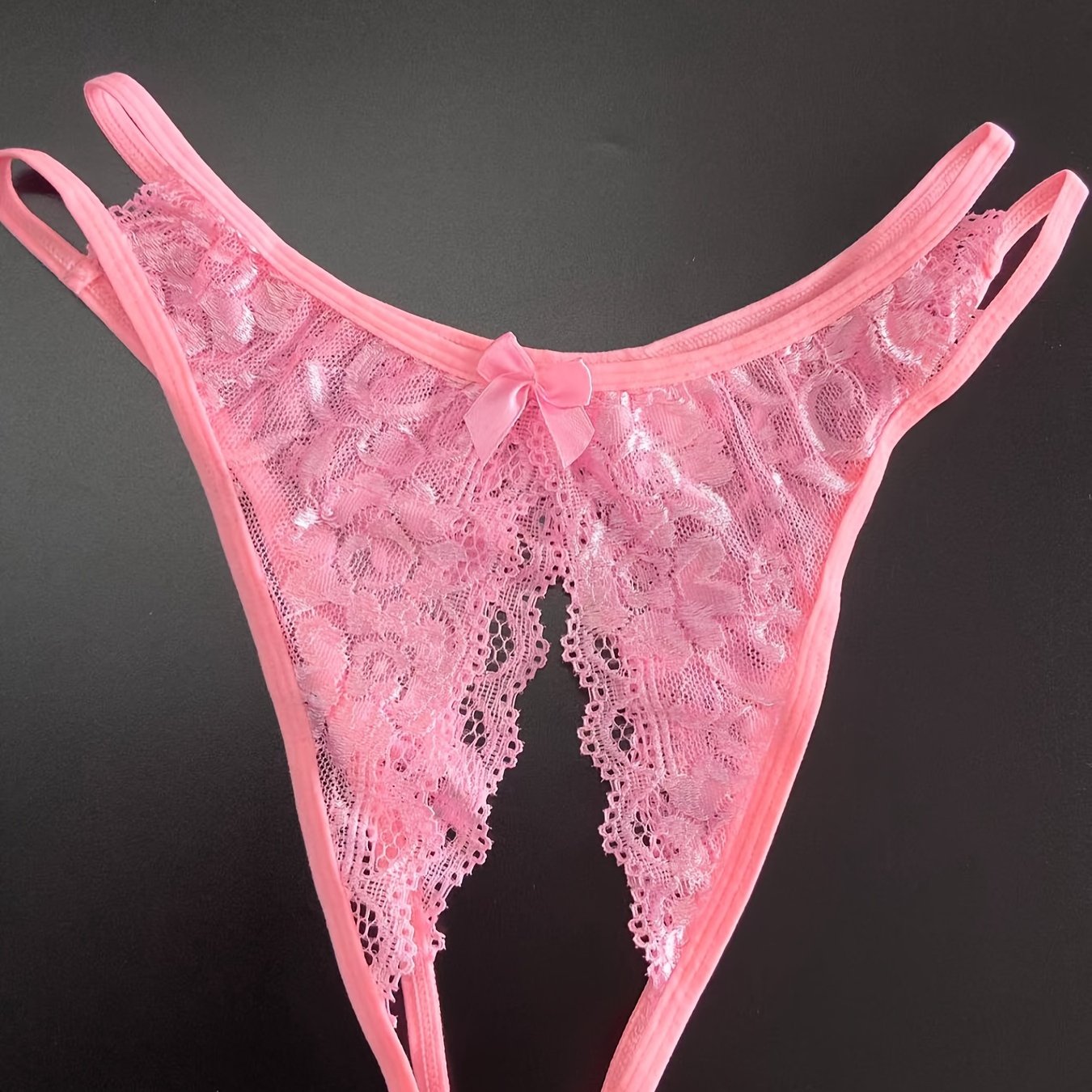 1/6 pcs Exquisite Floral Lace Mesh Thongs - Hollow Out Open Crotch Design, Breathable, Comfortable, Sexy Women's Lingerie & Underwear for Romantic Nights - Soft, Stretchy, and Delicate Fabric - Lena & Miles Exquisite Boutique LLC.