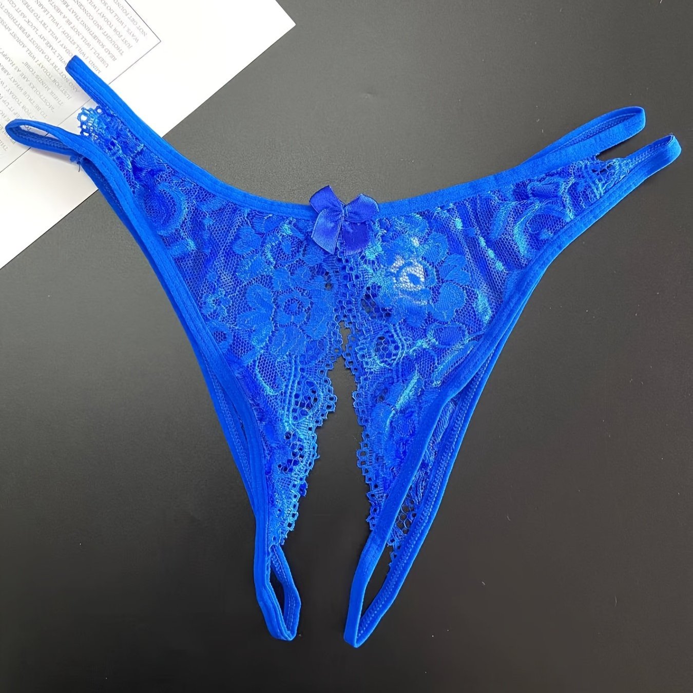1/6 pcs Exquisite Floral Lace Mesh Thongs - Hollow Out Open Crotch Design, Breathable, Comfortable, Sexy Women's Lingerie & Underwear for Romantic Nights - Soft, Stretchy, and Delicate Fabric - Lena & Miles Exquisite Boutique LLC.
