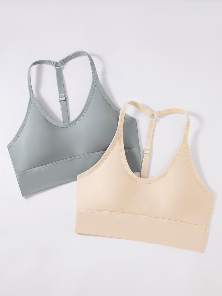 3pcs Seamless Halter Sports Bras, Comfy & Breathable Yoga Fitness Bra, Women&