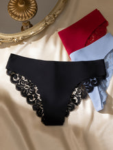 6pcs Contrast Lace Briefs, Comfy & Seamless Scallop Trim Intimates Panties, Women&