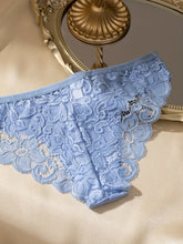 6pcs Contrast Lace Briefs, Comfy & Seamless Scallop Trim Intimates Panties, Women&