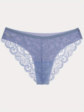 6pcs Contrast Lace Briefs, Comfy & Seamless Scallop Trim Intimates Panties, Women&