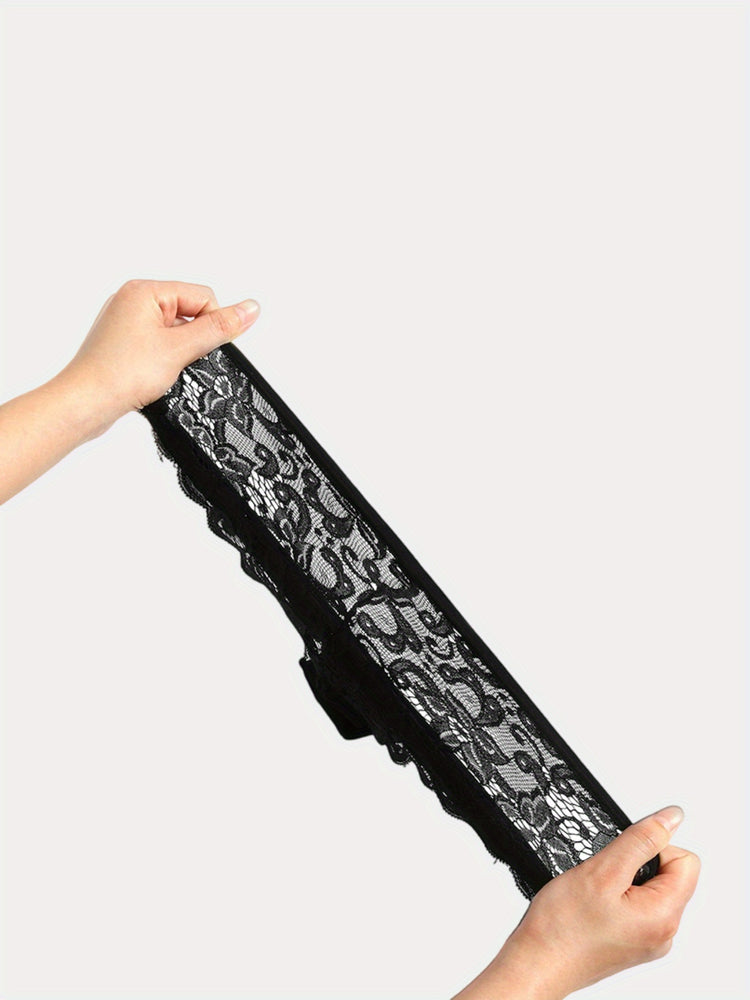 6pcs Contrast Lace Briefs, Comfy & Seamless Scallop Trim Intimates Panties, Women&