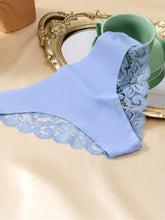 6pcs Contrast Lace Briefs, Comfy & Seamless Scallop Trim Intimates Panties, Women&