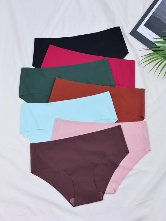 7pcs Seamless Womens Briefs - Ultra-Comfortable & Moisture-Wicking Lingerie - Elastic Stretch, Soft Intimates, Assorted Colors, Perfect for Daily Wear - Lena & Miles Exquisite Boutique LLC.