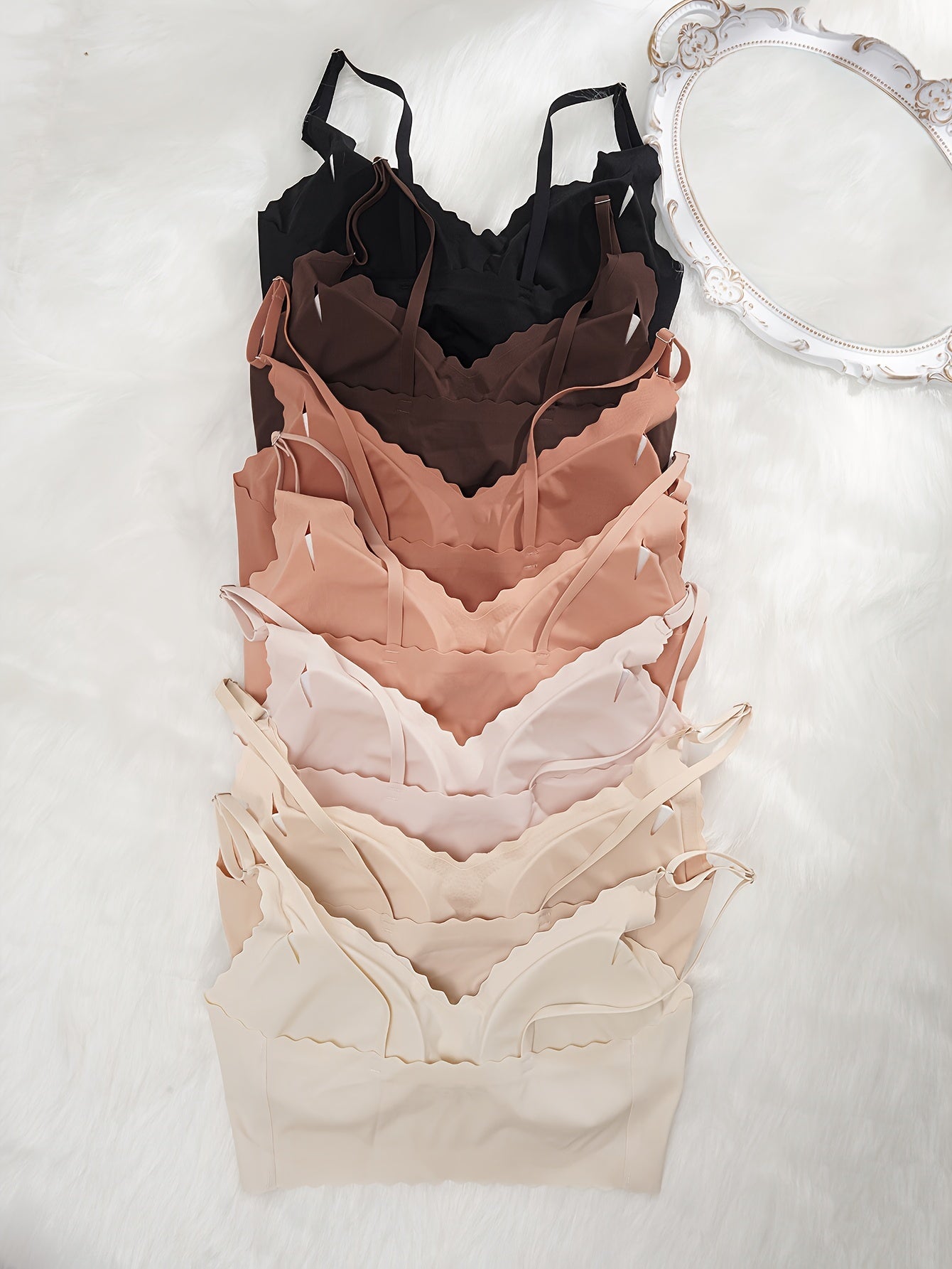 7pcs Solid Push Up Bra, Comfy Removable Padded Seamless Anti-sagging Everyday Bra, Women&