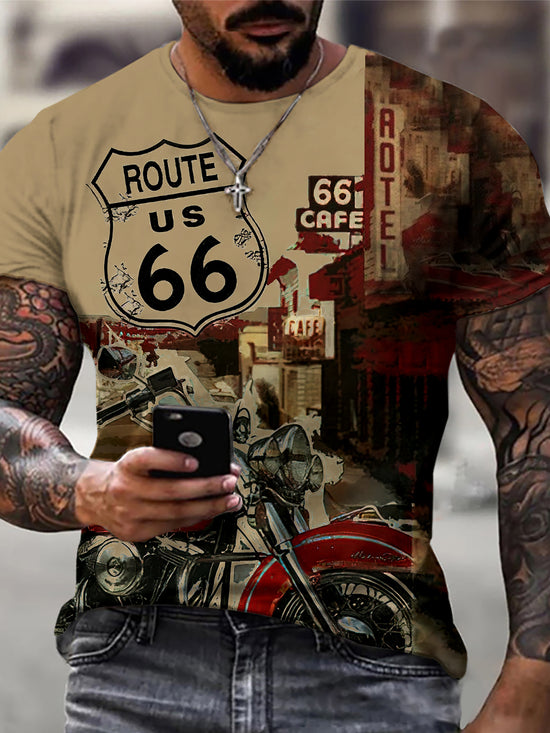 Retro Motorcycle Print, Men&