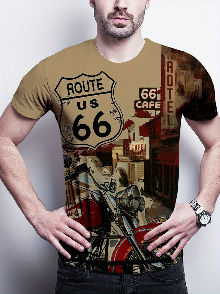 Retro Motorcycle Print, Men&